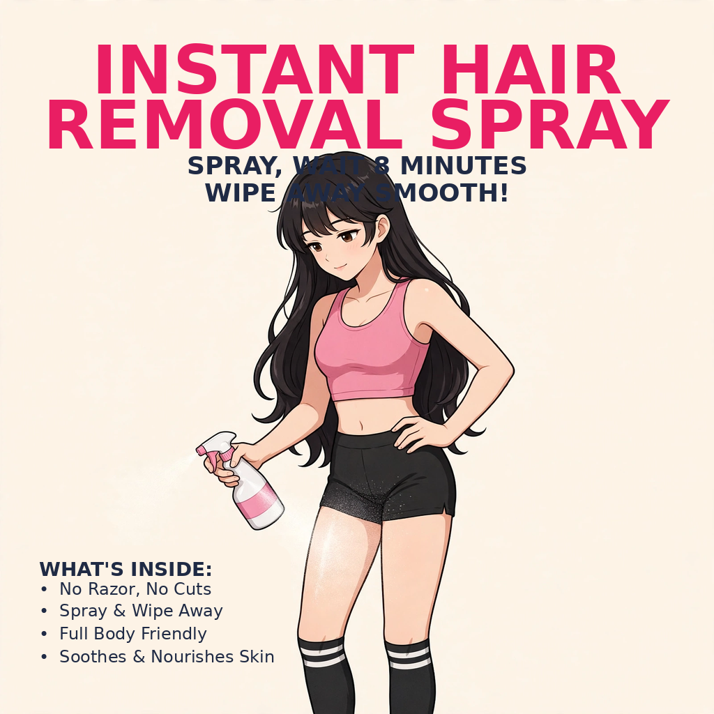 Woman using KetchBeauty Instant Hair Removal Spray on leg - no razor needed