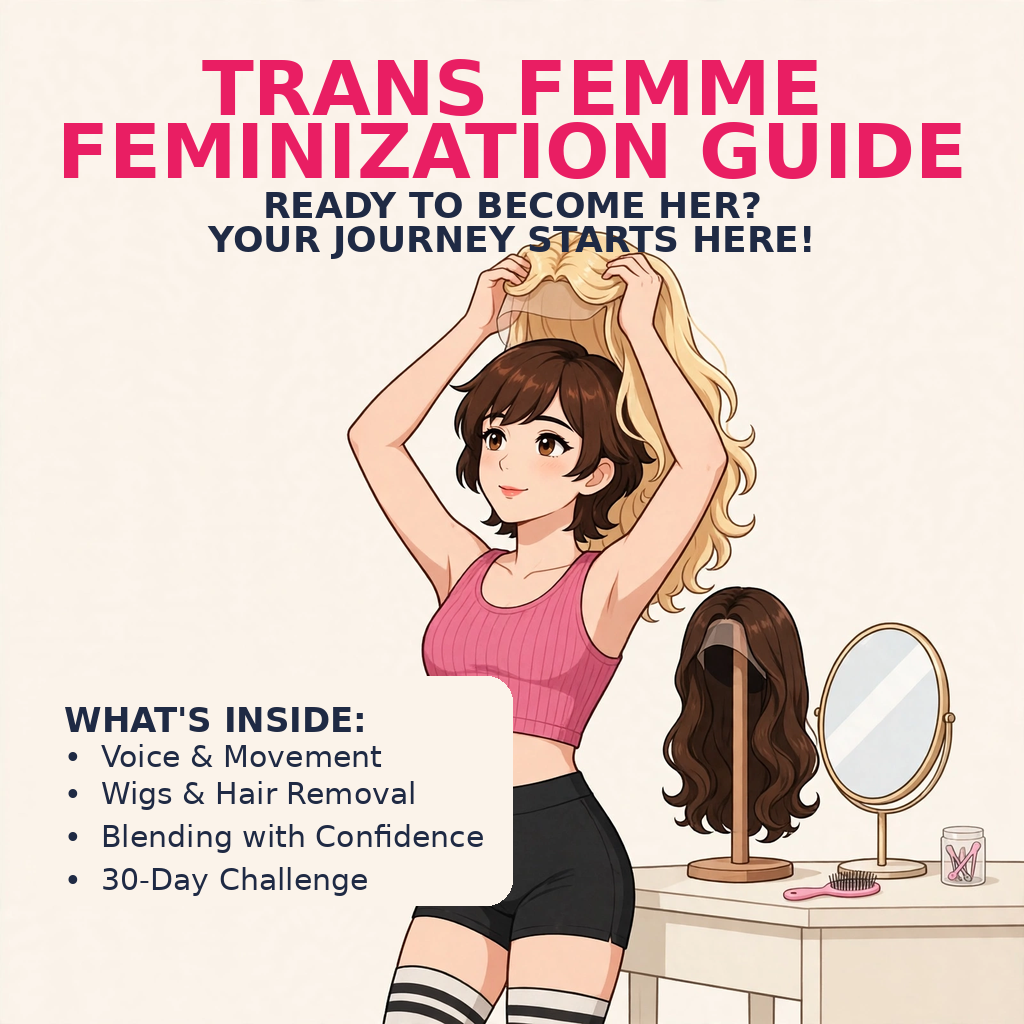 Trying on a wig - Complete Feminization Guide for Trans Women | KetchBeauty