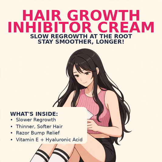 Woman applying KetchBeauty Hair Growth Inhibitor Cream to leg for slower hair regrowth