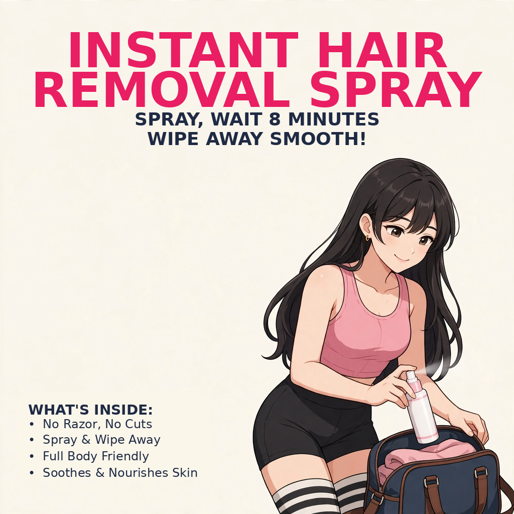 Travel-friendly KetchBeauty Instant Hair Removal Spray for smooth skin on the go